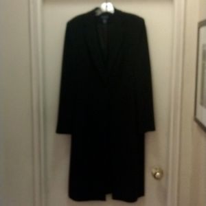 Women's black midi blazer/coat.